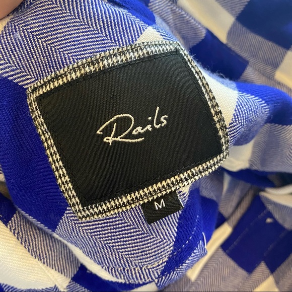 Rails blue white plaid checkered button down medium - Picture 6 of 7